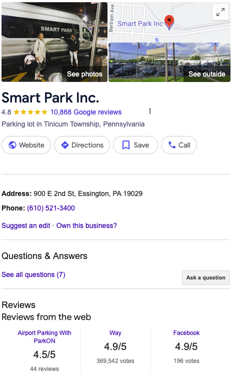 long term parking at philadelphia airport smartpark google reviews